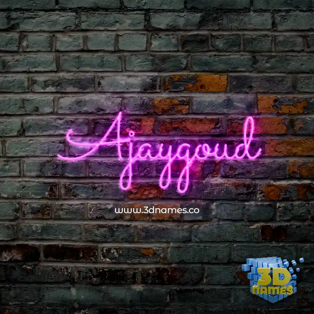 ajaygoud in Pink Neon style - 3D name wallpaper