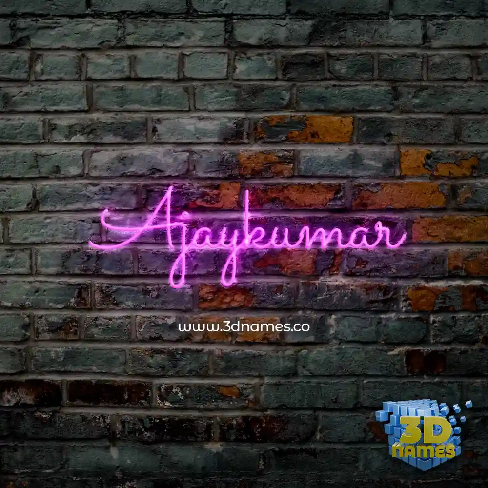 ajaykumar in Pink Neon style - 3D name wallpaper