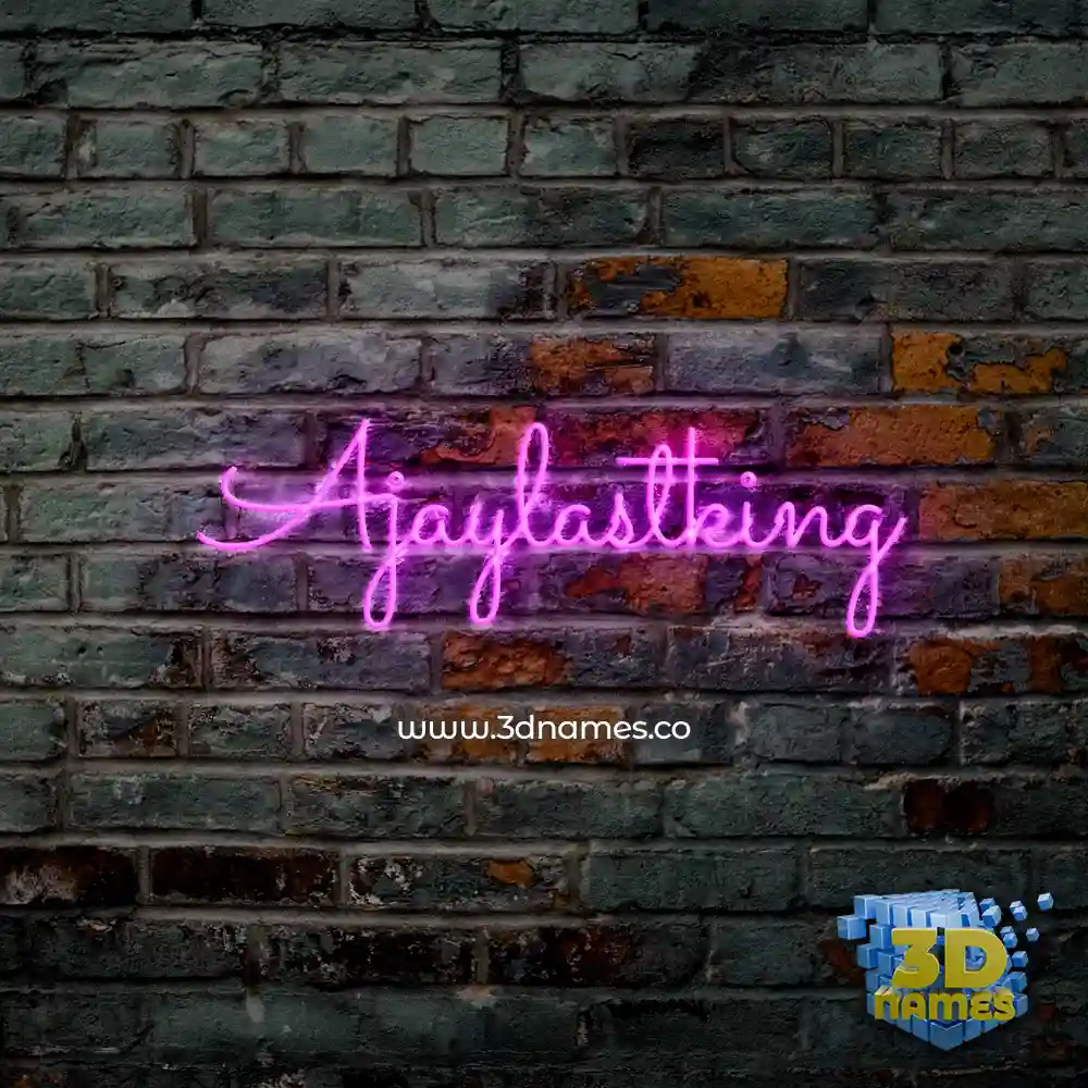 ajaylastking in Pink Neon style - 3D name wallpaper