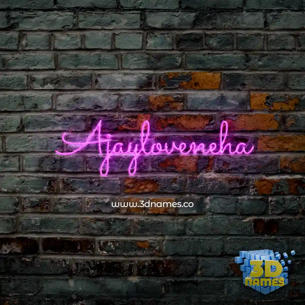 ajayloveneha in Pink Neon style - 3D name wallpaper