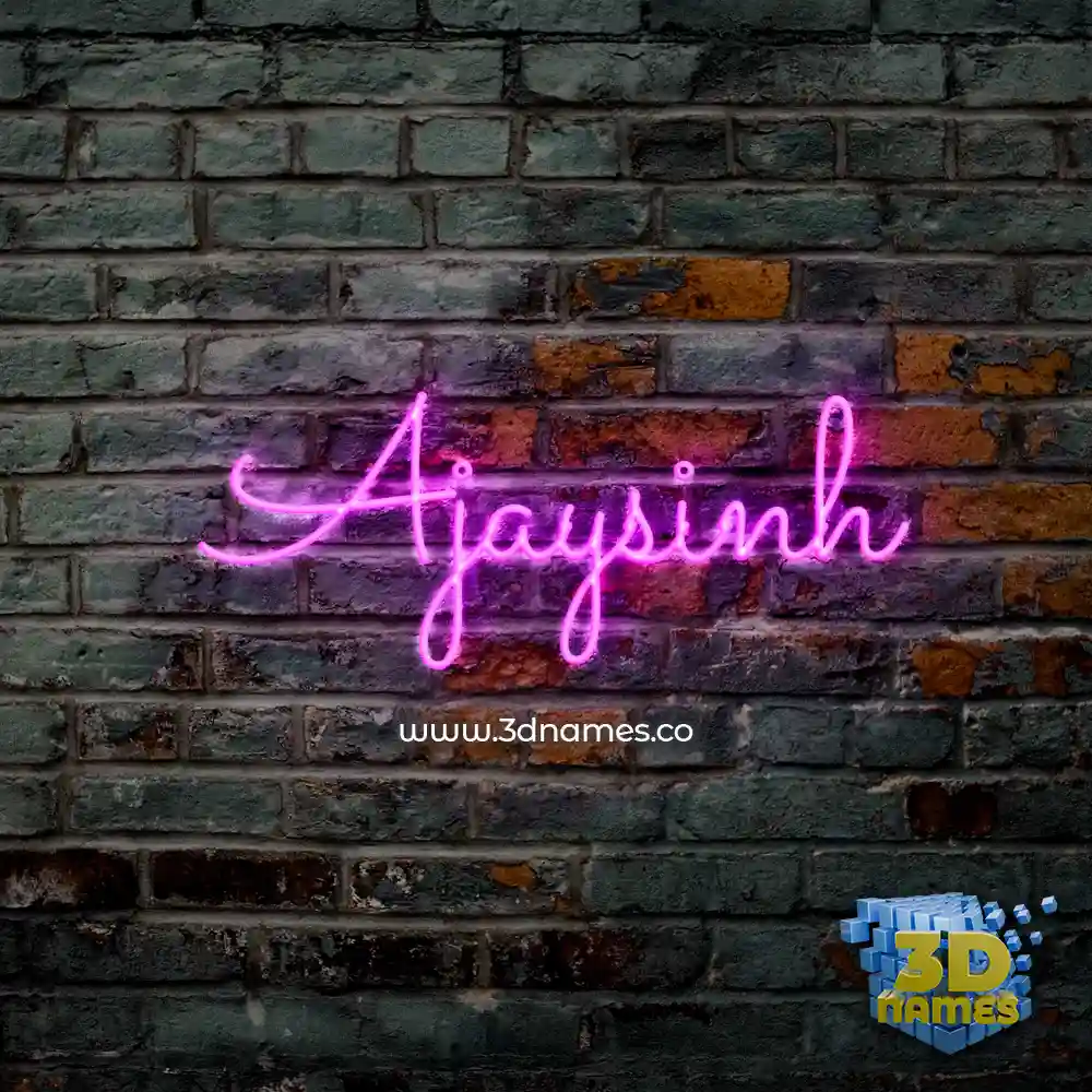 ajaysinh in Pink Neon style - 3D name wallpaper