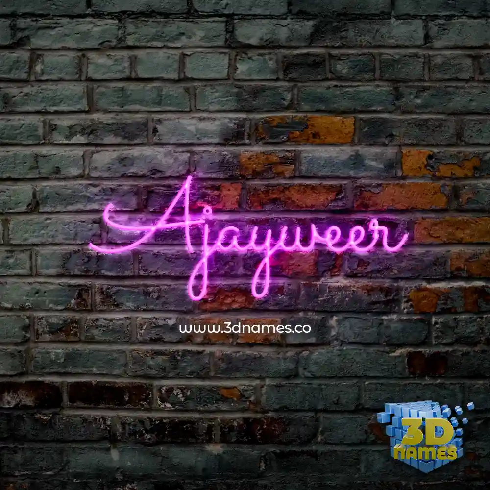 ajayweer in Pink Neon style - 3D name wallpaper