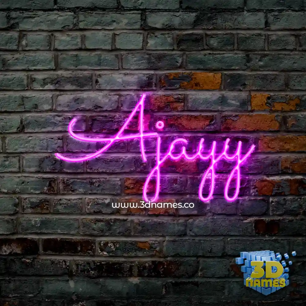 ajayy in Pink Neon style - 3D name wallpaper