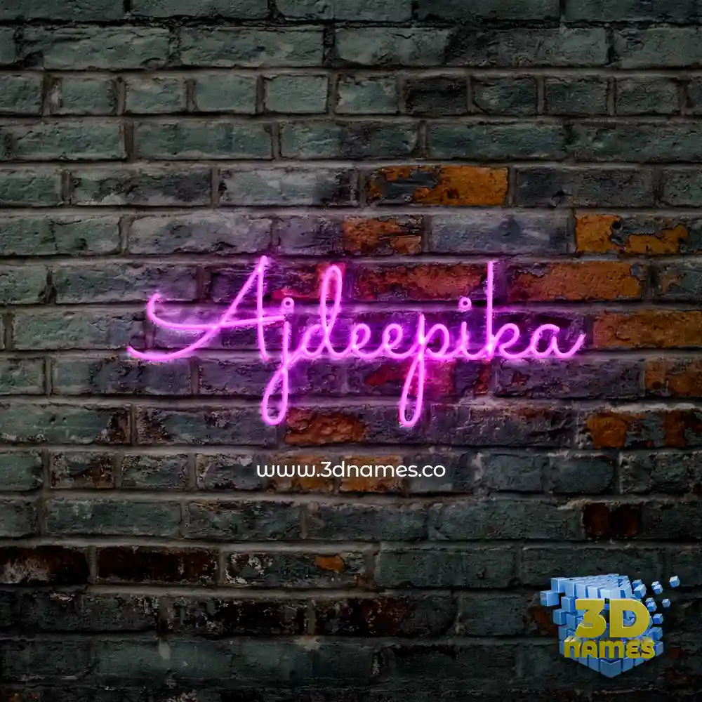 ajdeepika in Pink Neon style - 3D name wallpaper