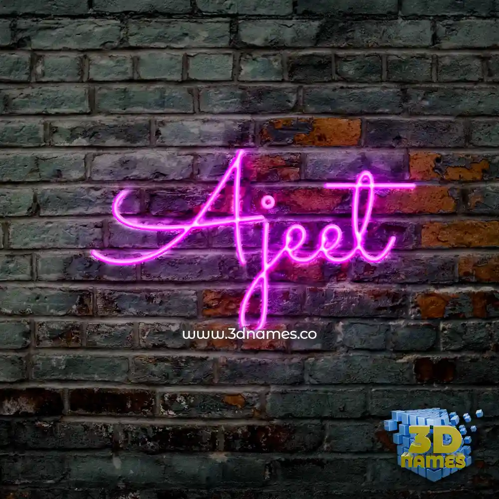 ajeet in Pink Neon style - 3D name wallpaper