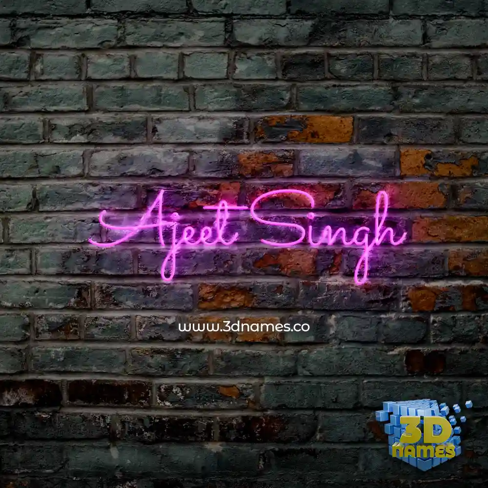 ajeet singh in Pink Neon style - 3D name wallpaper