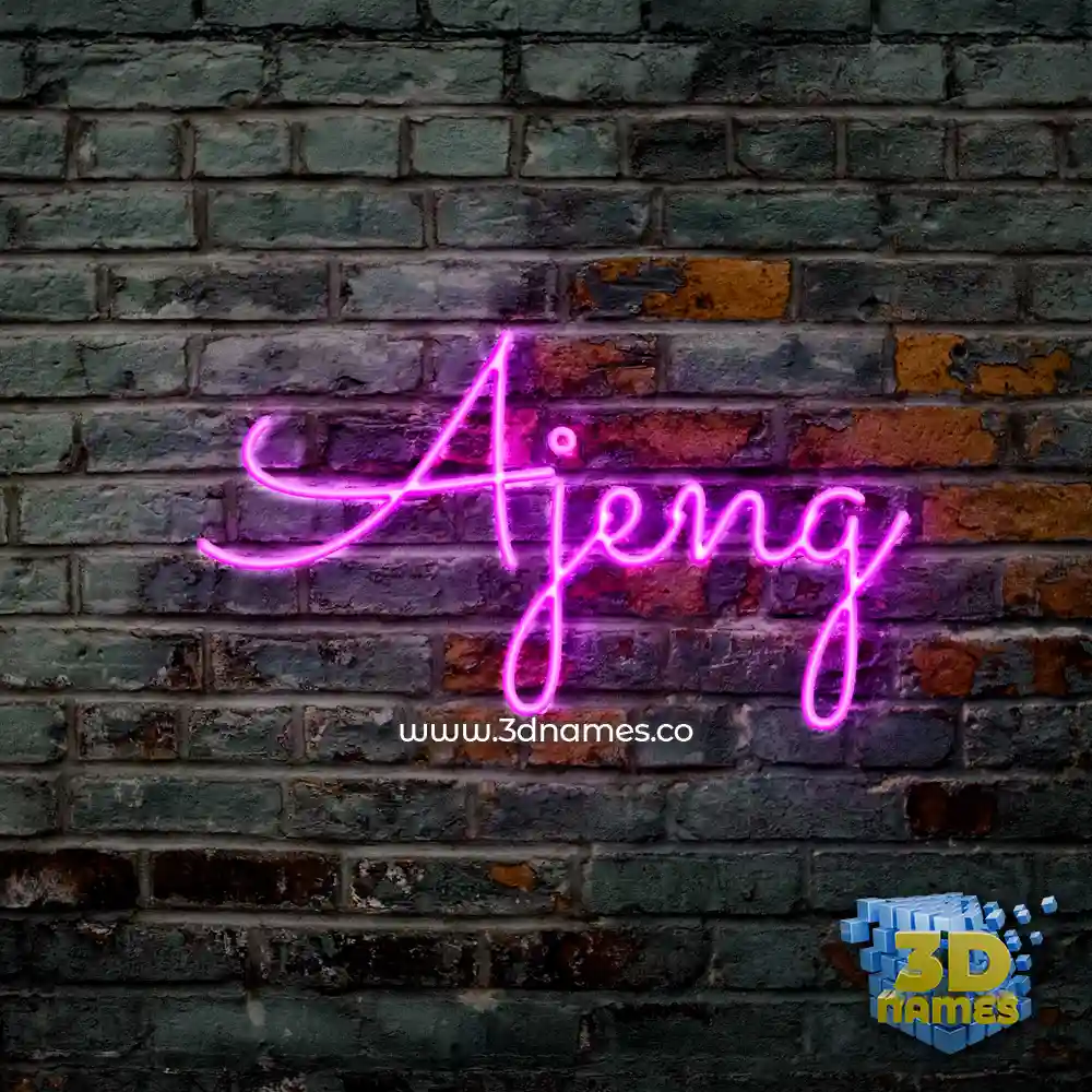ajeng in Pink Neon style - 3D name wallpaper