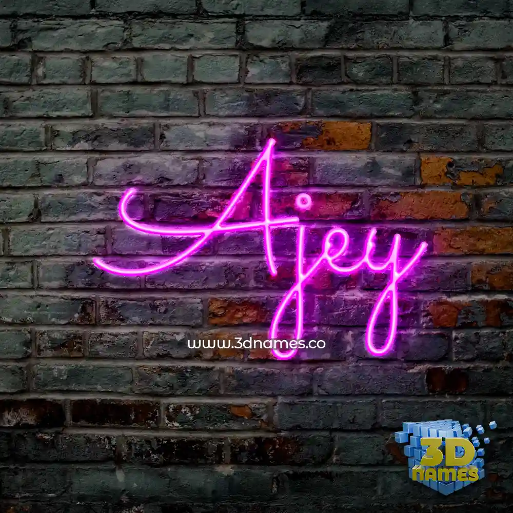 ajey in Pink Neon style - 3D name wallpaper