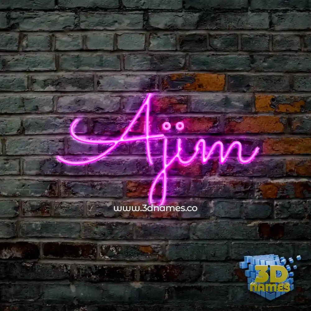 ajim in Pink Neon style - 3D name wallpaper