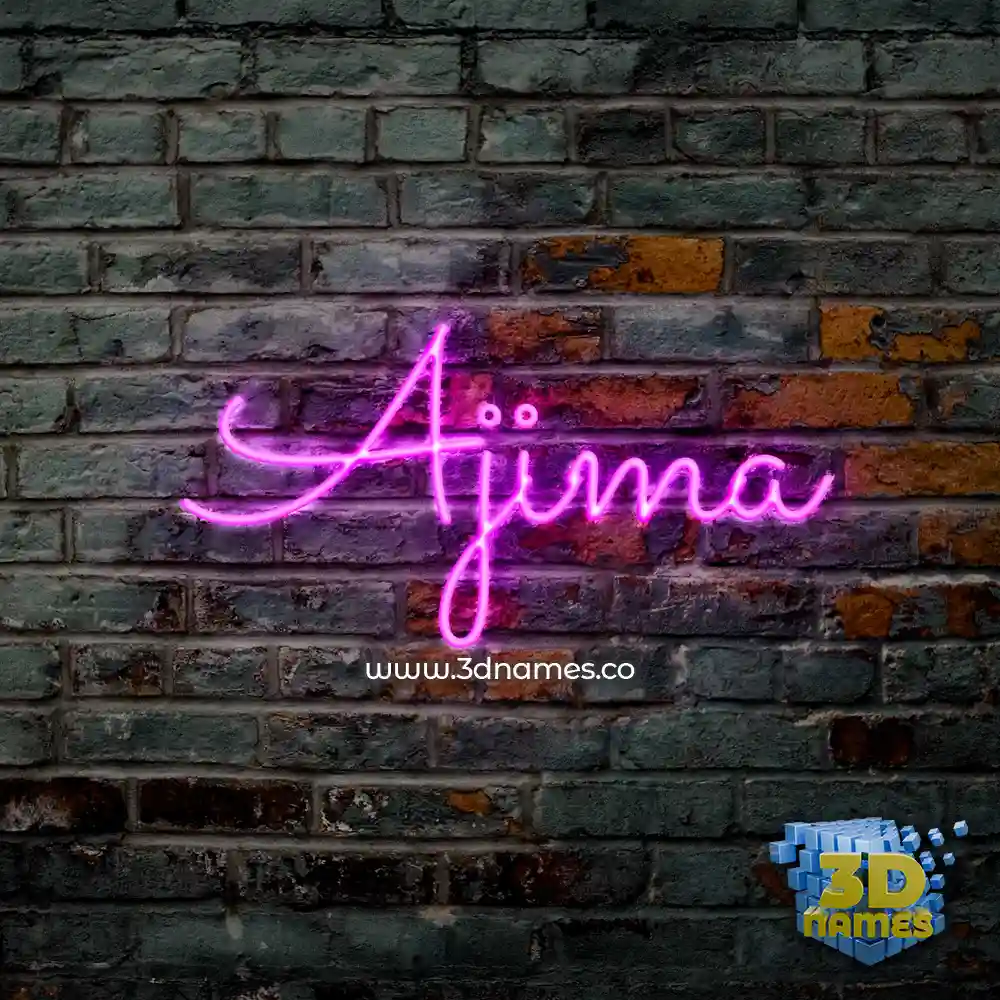 ajima in Pink Neon style - 3D name wallpaper