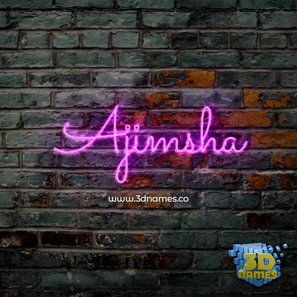 ajimsha in Pink Neon style - 3D name wallpaper