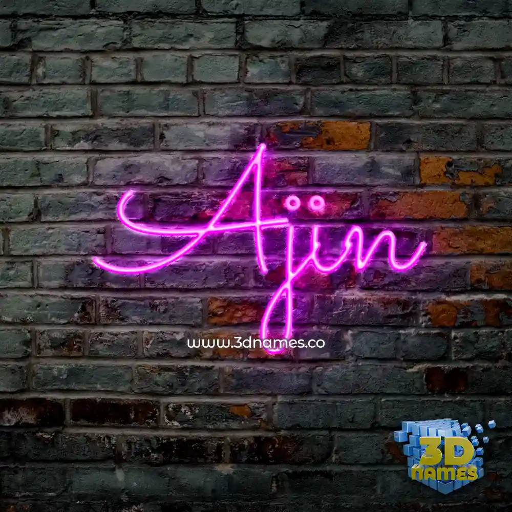 ajin in Pink Neon style - 3D name wallpaper