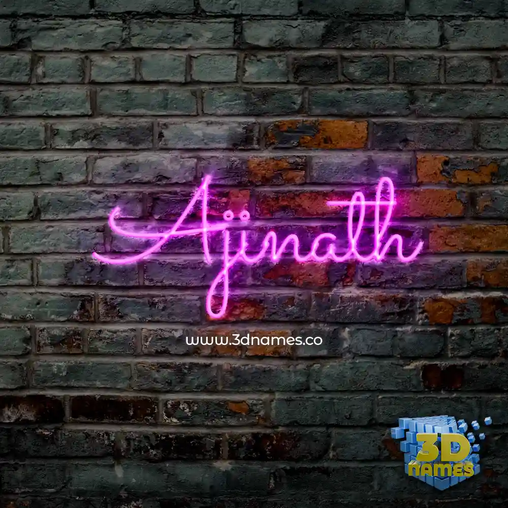 ajinath in Pink Neon style - 3D name wallpaper