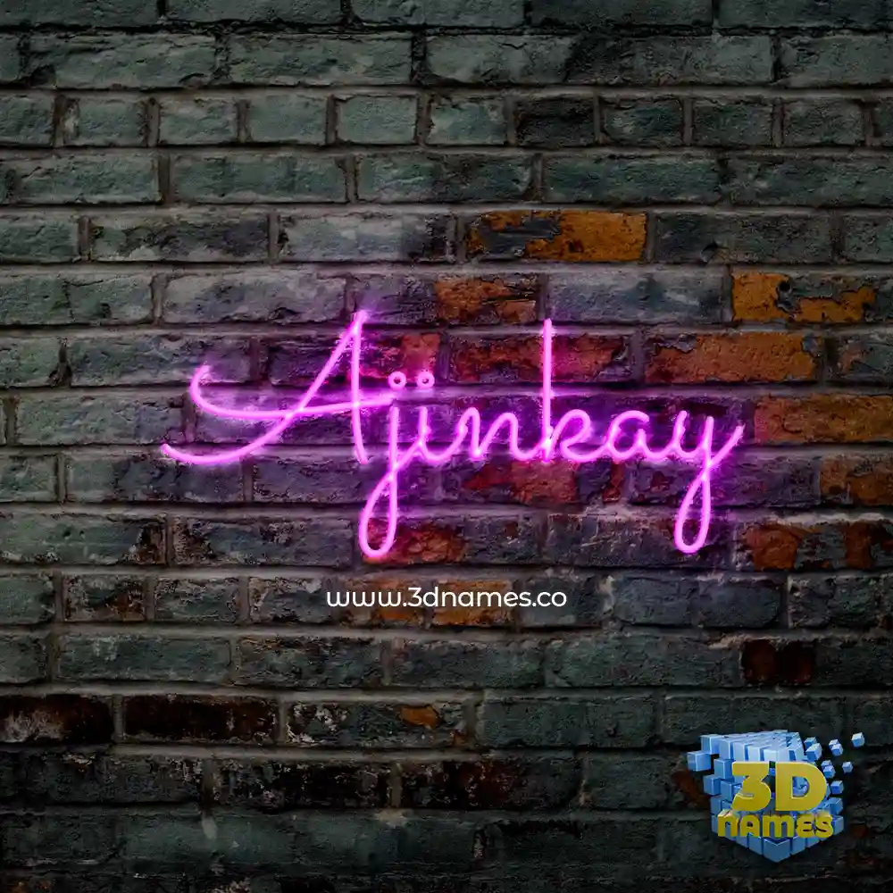ajinkay in Pink Neon style - 3D name wallpaper