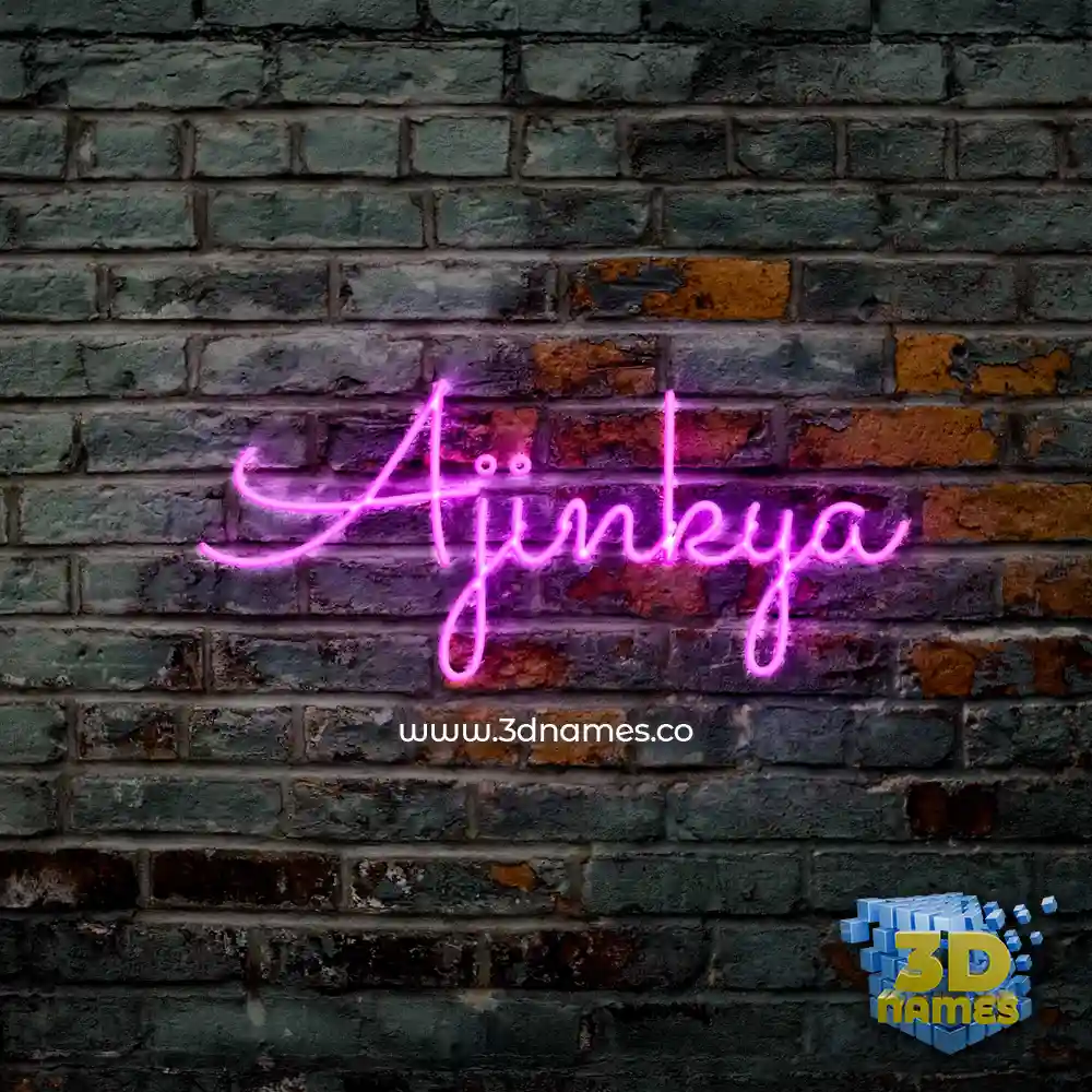 ajinkya in Pink Neon style - 3D name wallpaper
