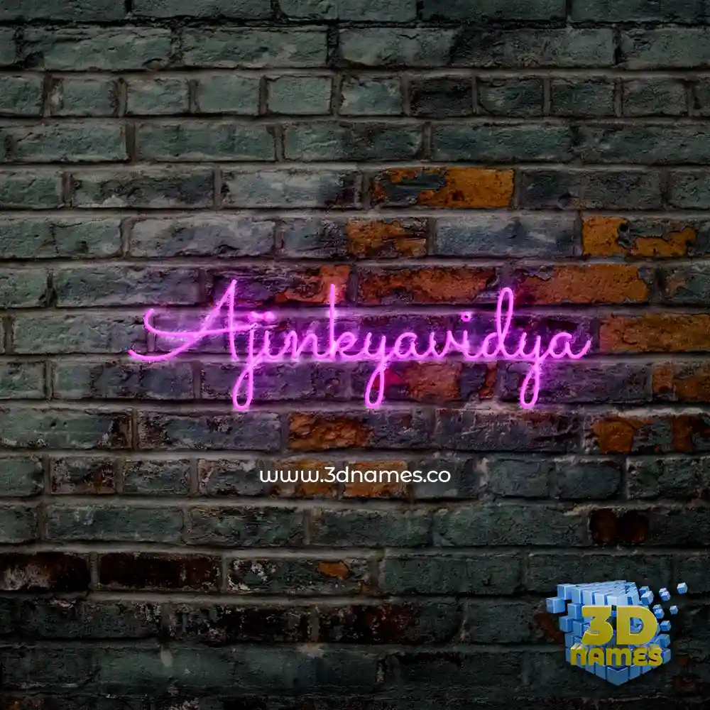 ajinkyavidya in Pink Neon style - 3D name wallpaper