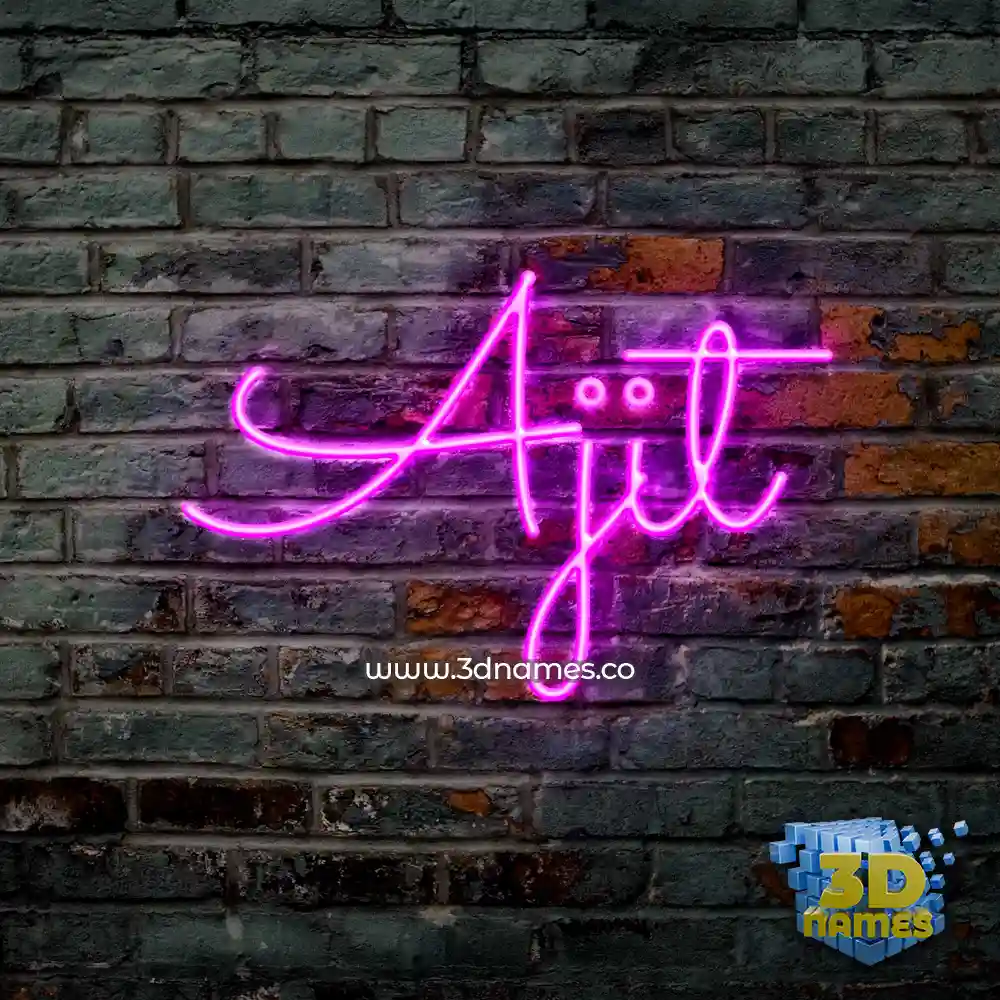 ajit in Pink Neon style - 3D name wallpaper