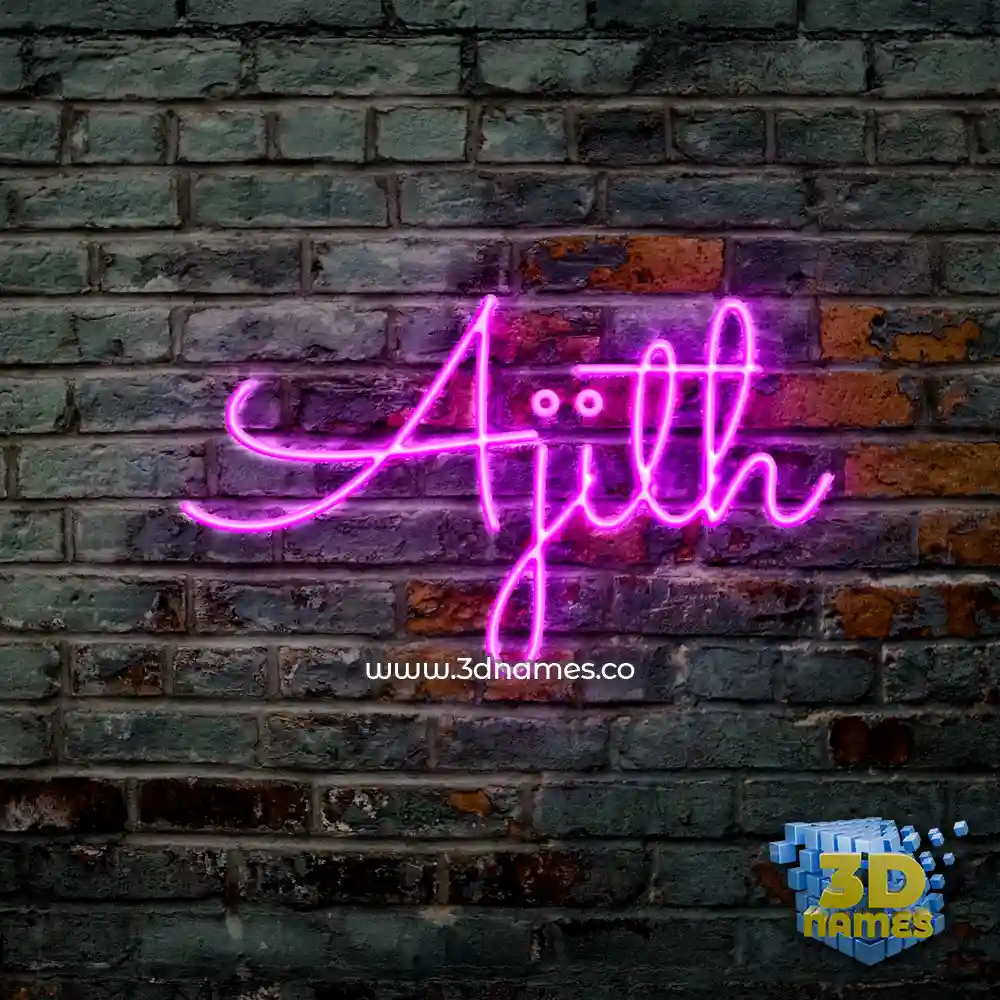 ajith in Pink Neon style - 3D name wallpaper