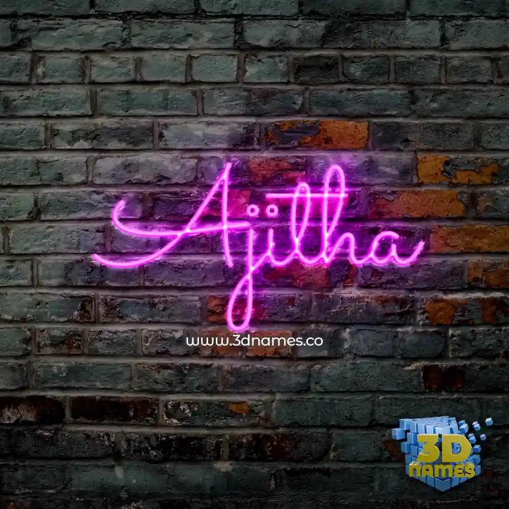 ajitha in Pink Neon style - 3D name wallpaper