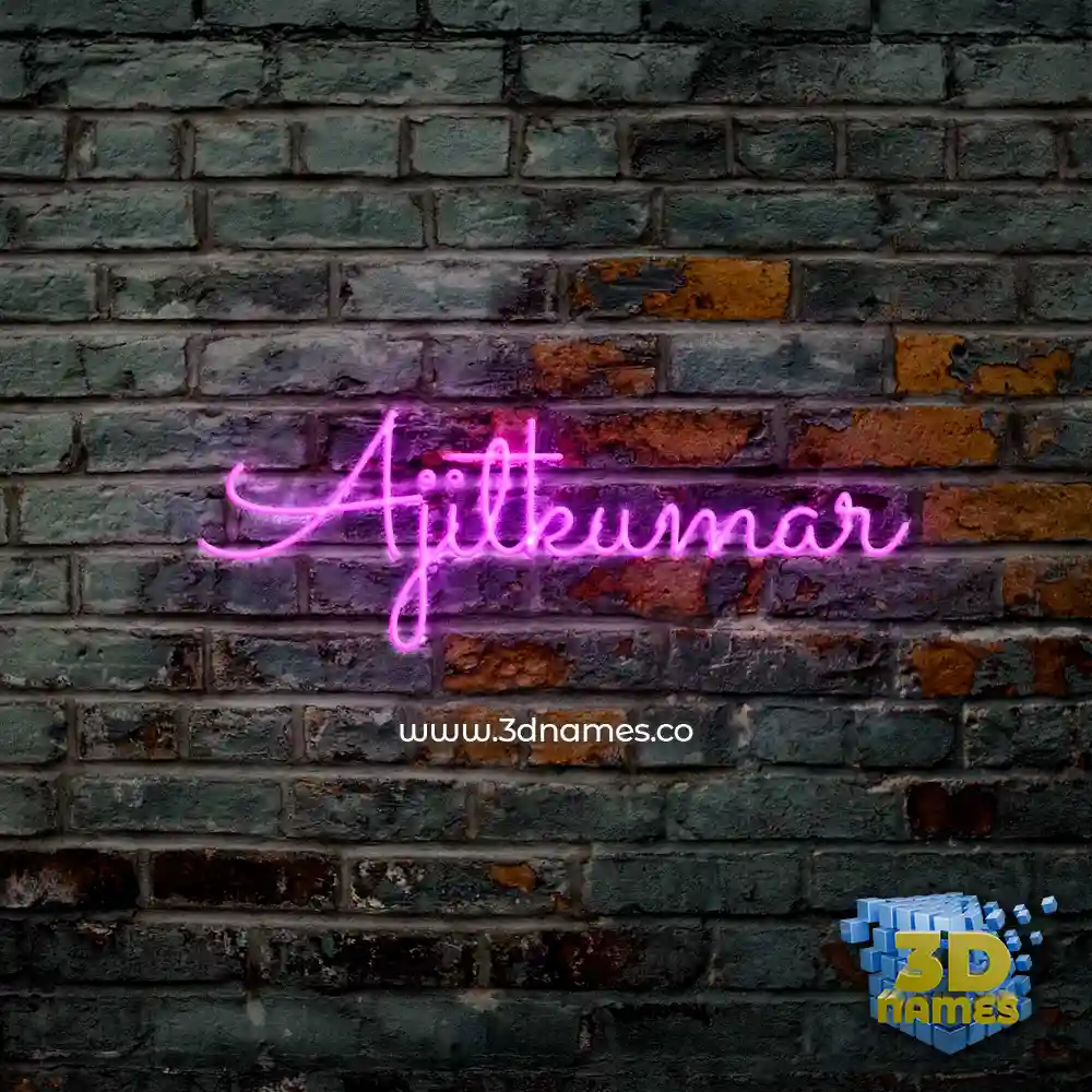 ajitkumar in Pink Neon style - 3D name wallpaper