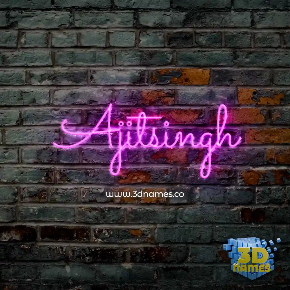 ajitsingh in Pink Neon style - 3D name wallpaper
