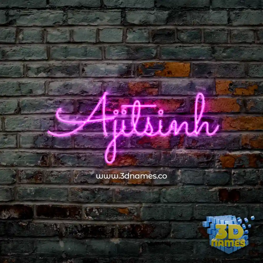 ajitsinh in Pink Neon style - 3D name wallpaper