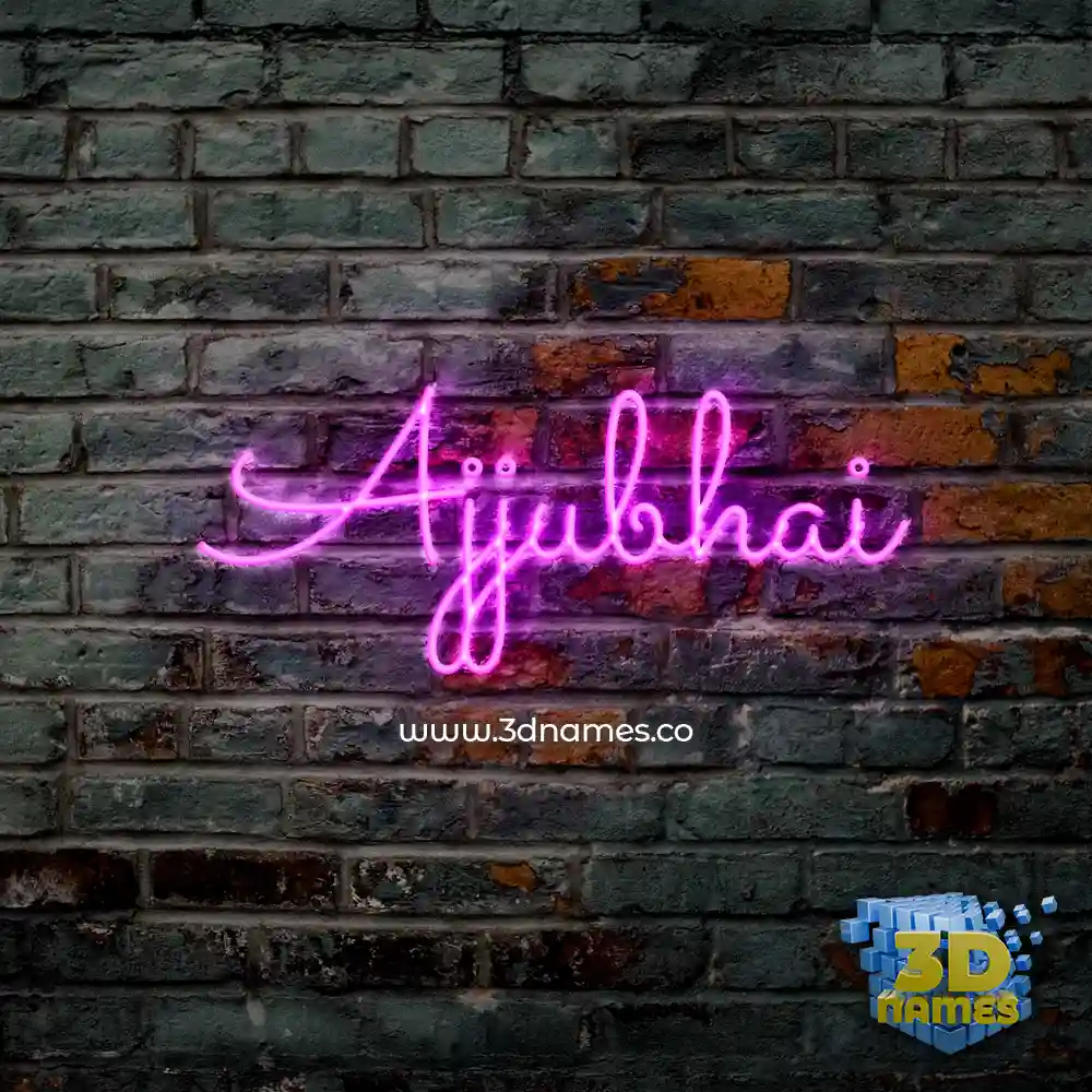 ajjubhai in Pink Neon style - 3D name wallpaper