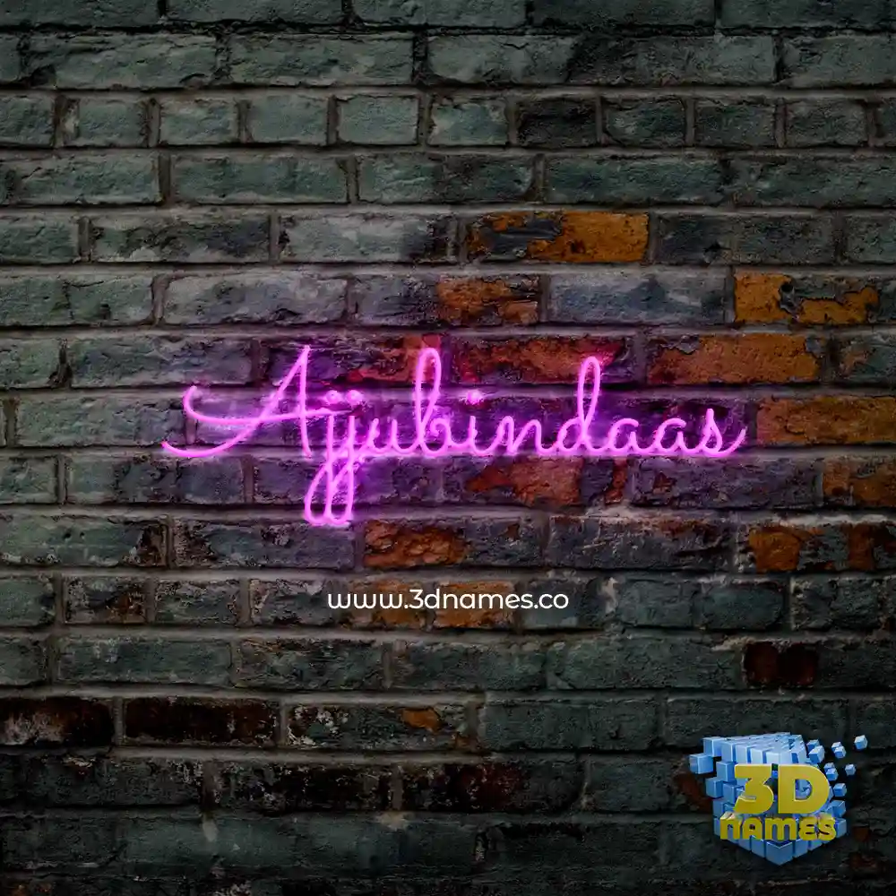 ajjubindaas in Pink Neon style - 3D name wallpaper