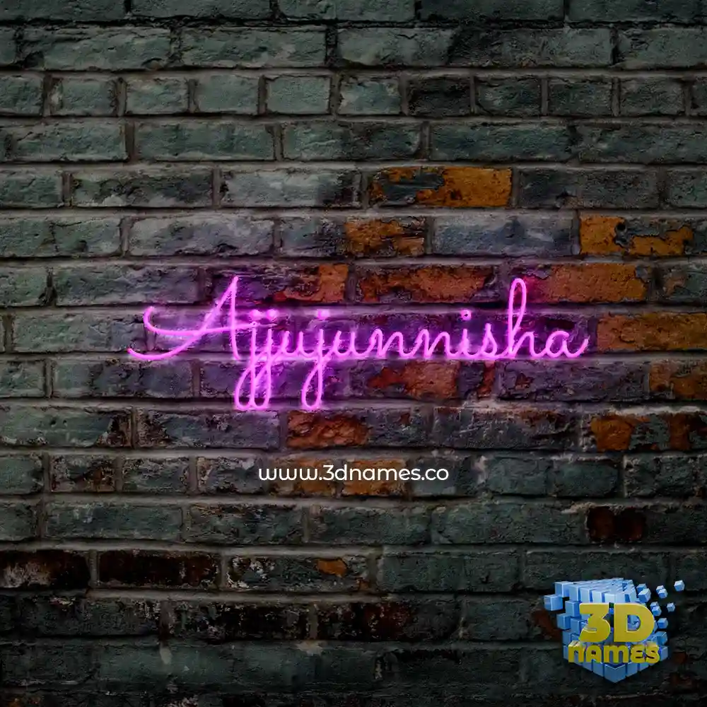 ajjujunnisha in Pink Neon style - 3D name wallpaper
