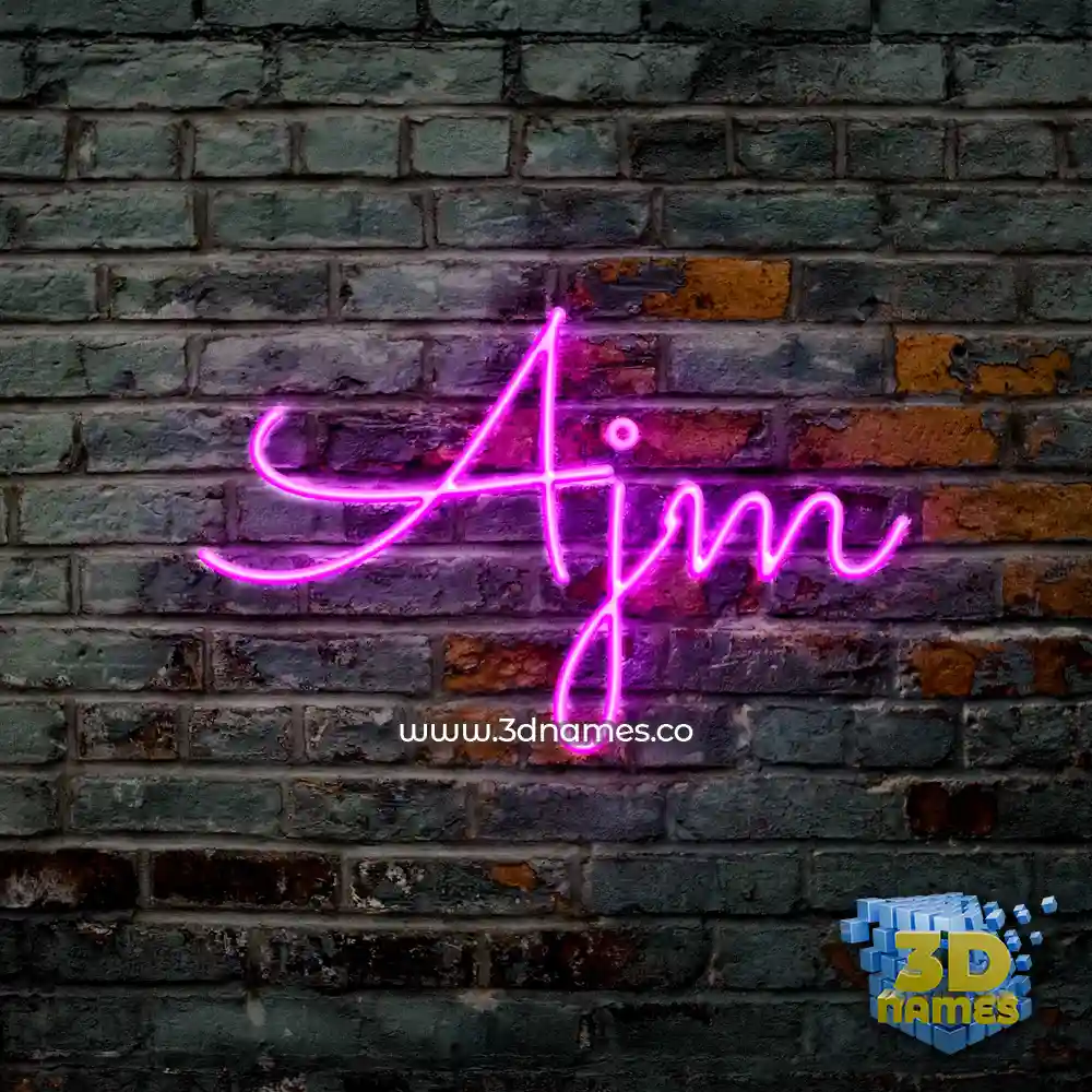 ajm in Pink Neon style - 3D name wallpaper