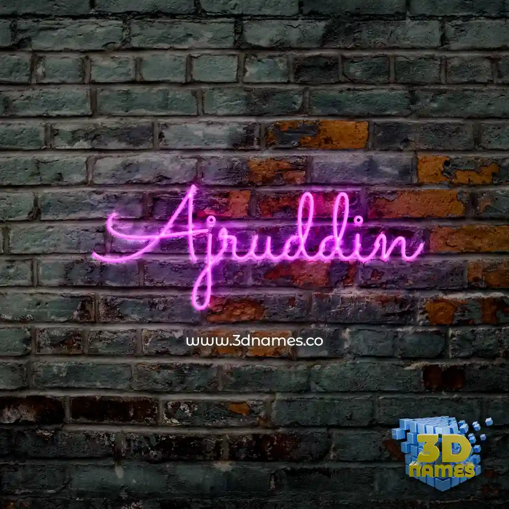 ajruddin in Pink Neon style - 3D name wallpaper