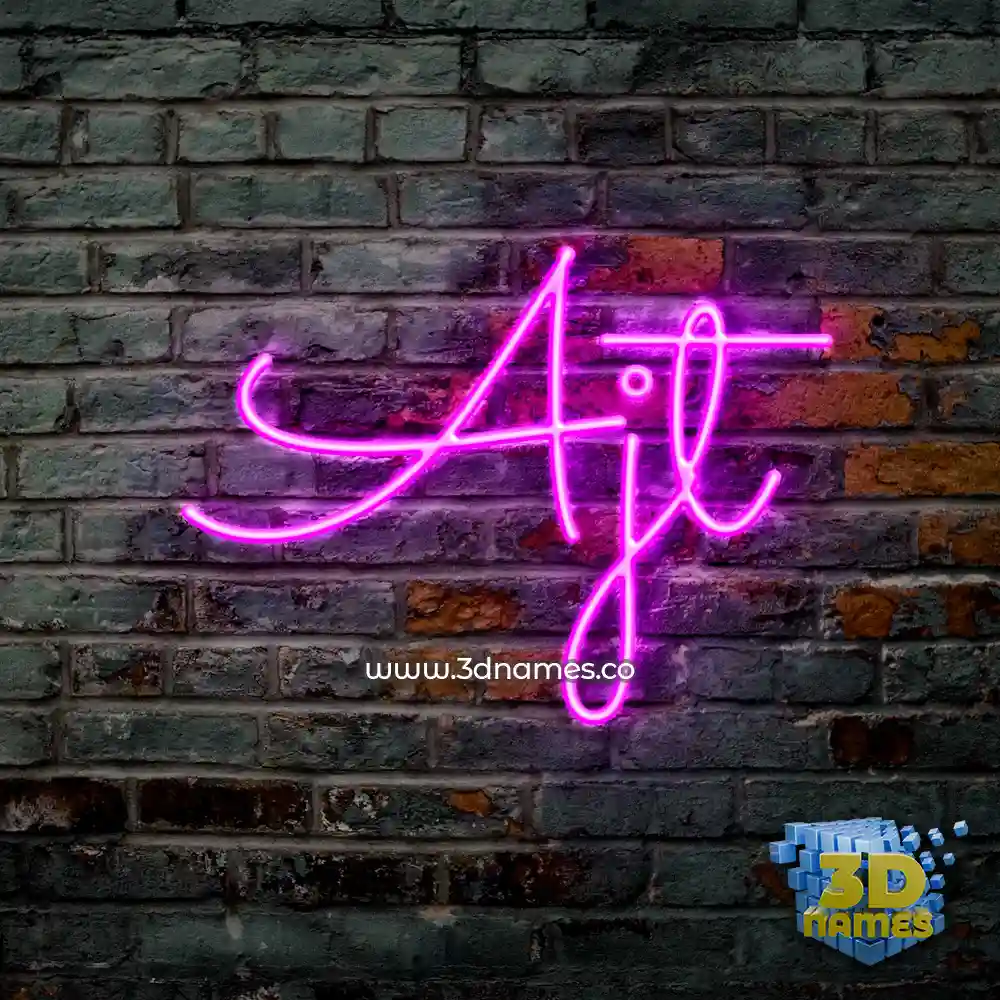 ajt in Pink Neon style - 3D name wallpaper