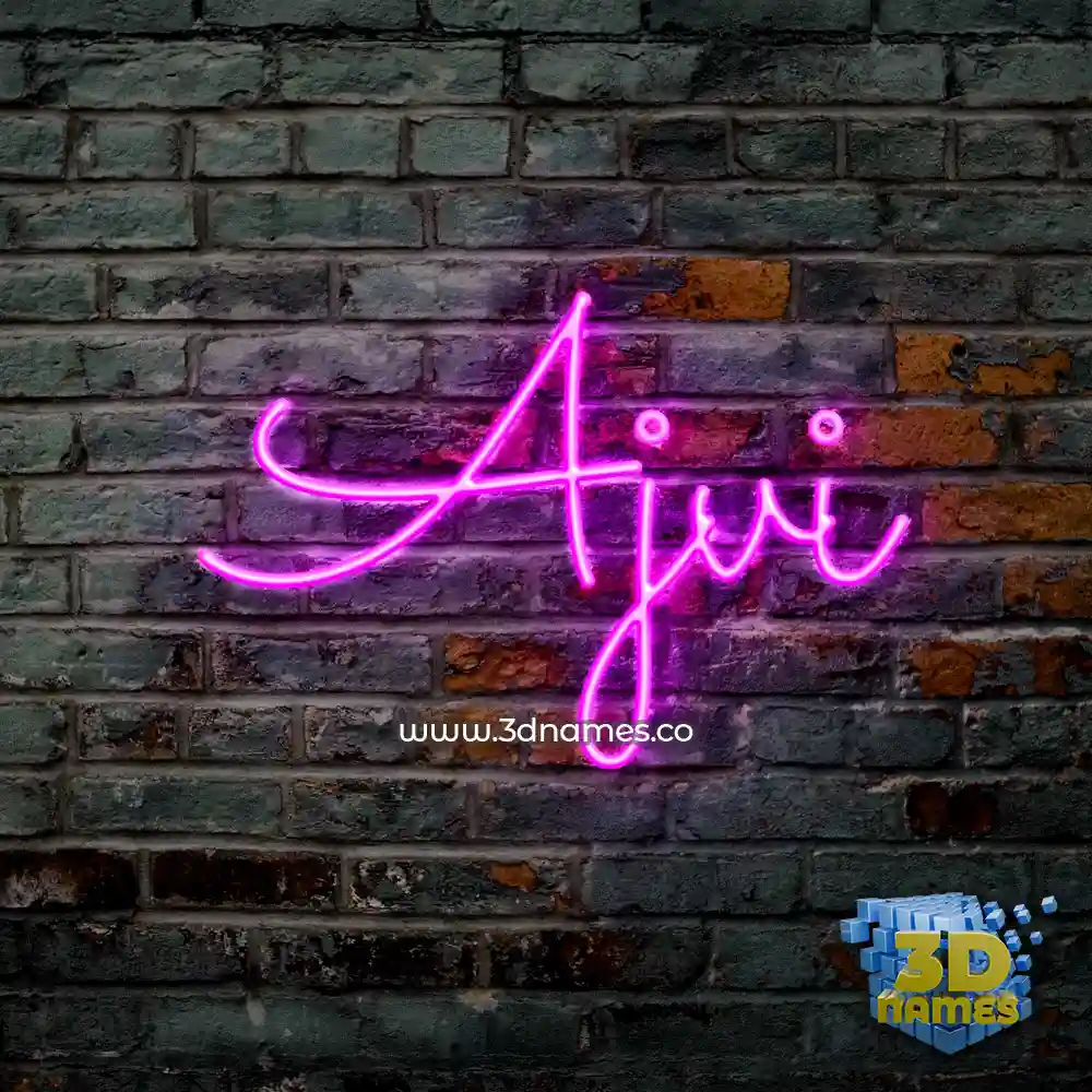 ajvi in Pink Neon style - 3D name wallpaper