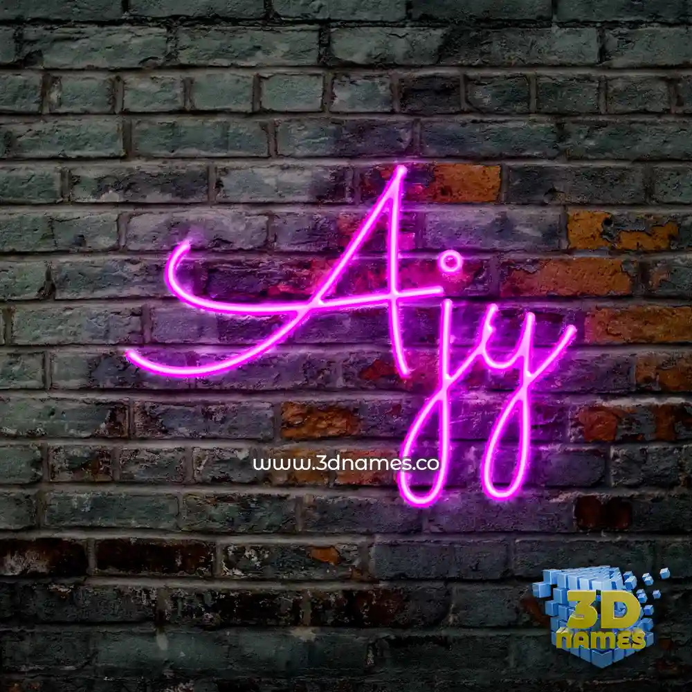 ajy in Pink Neon style - 3D name wallpaper