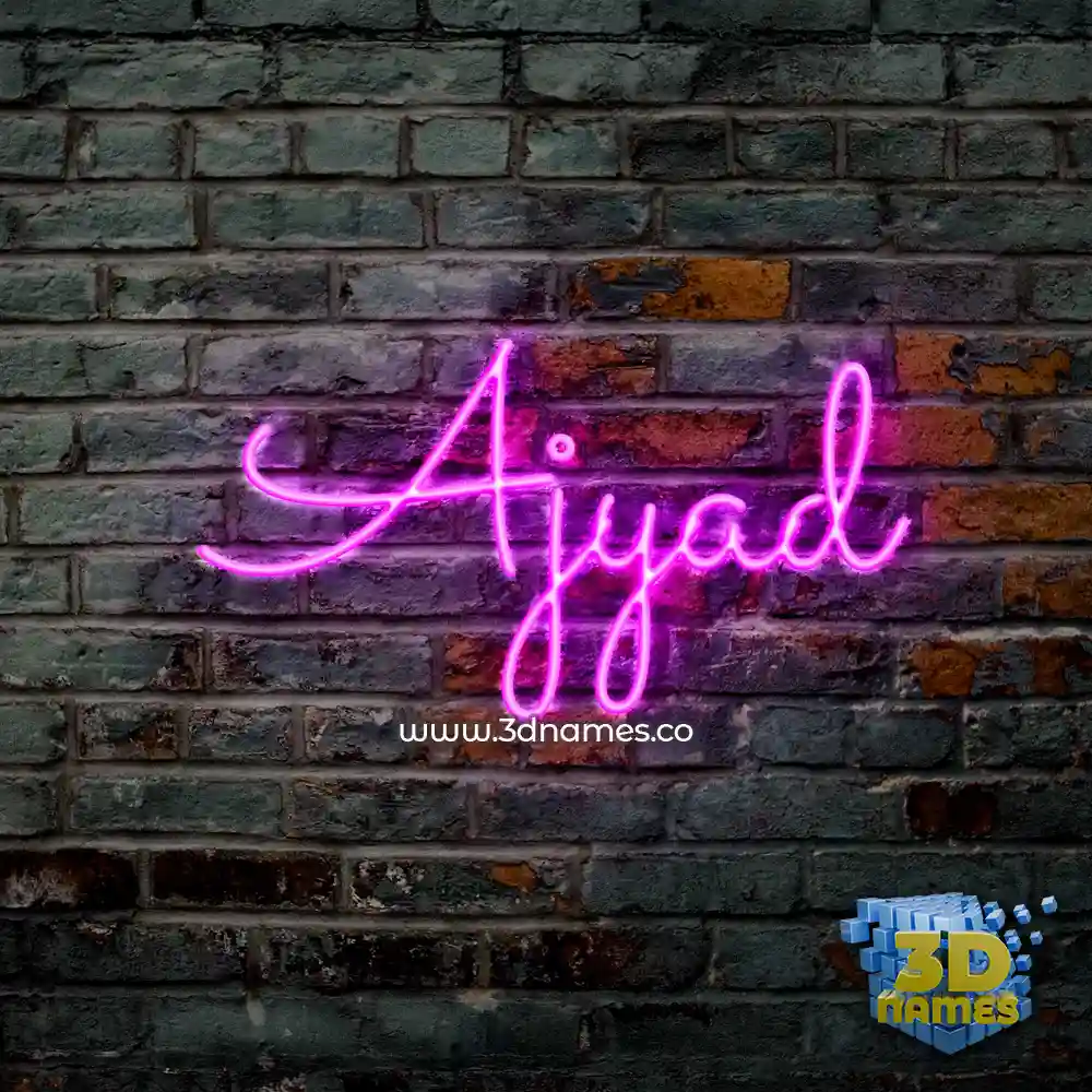 ajyad in Pink Neon style - 3D name wallpaper