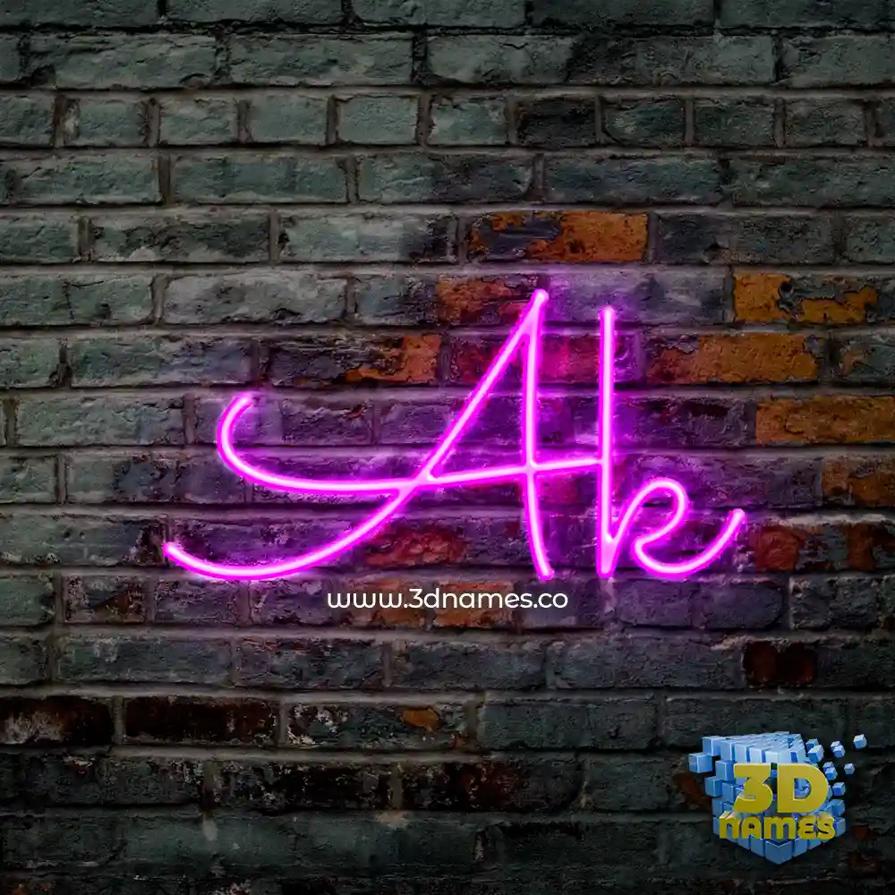 ak in Pink Neon style - 3D name wallpaper