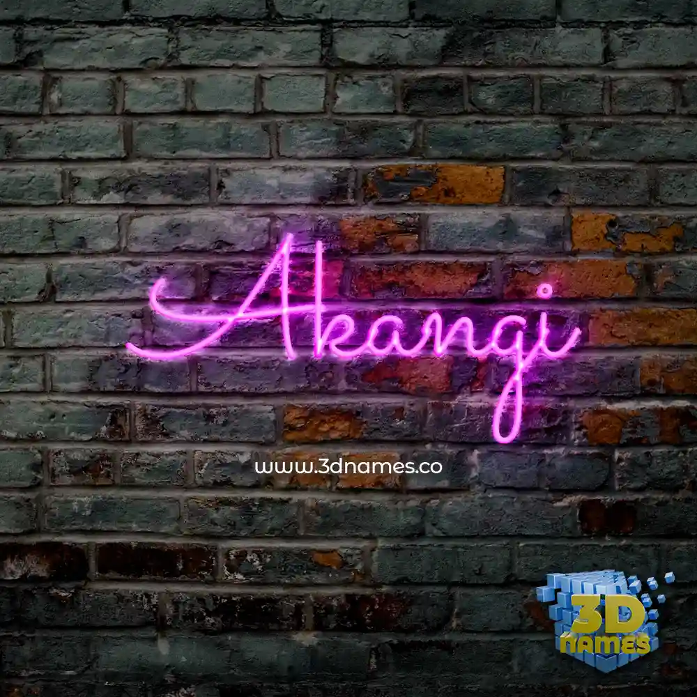 akangi in Pink Neon style - 3D name wallpaper