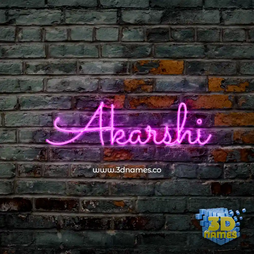 akarshi in Pink Neon style - 3D name wallpaper