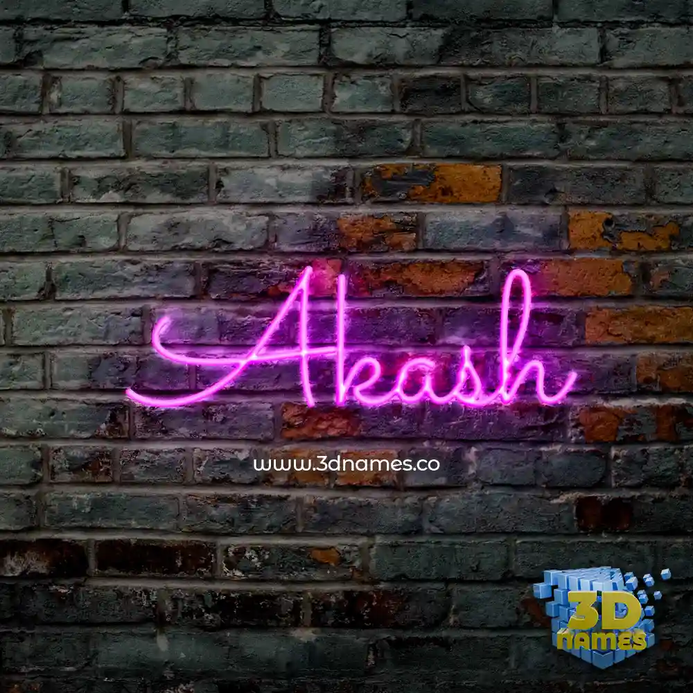 akash in Pink Neon style - 3D name wallpaper