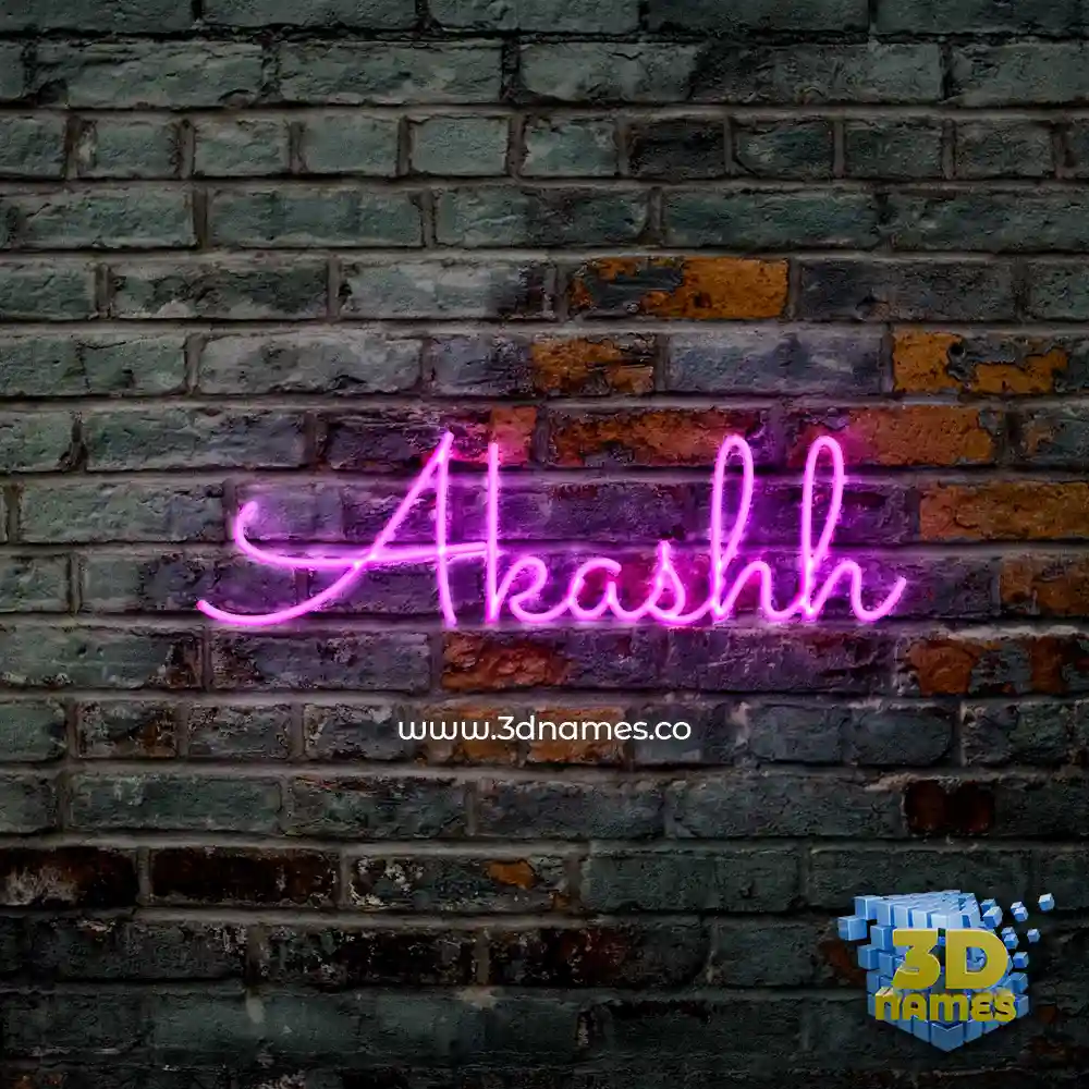 akashh in Pink Neon style - 3D name wallpaper