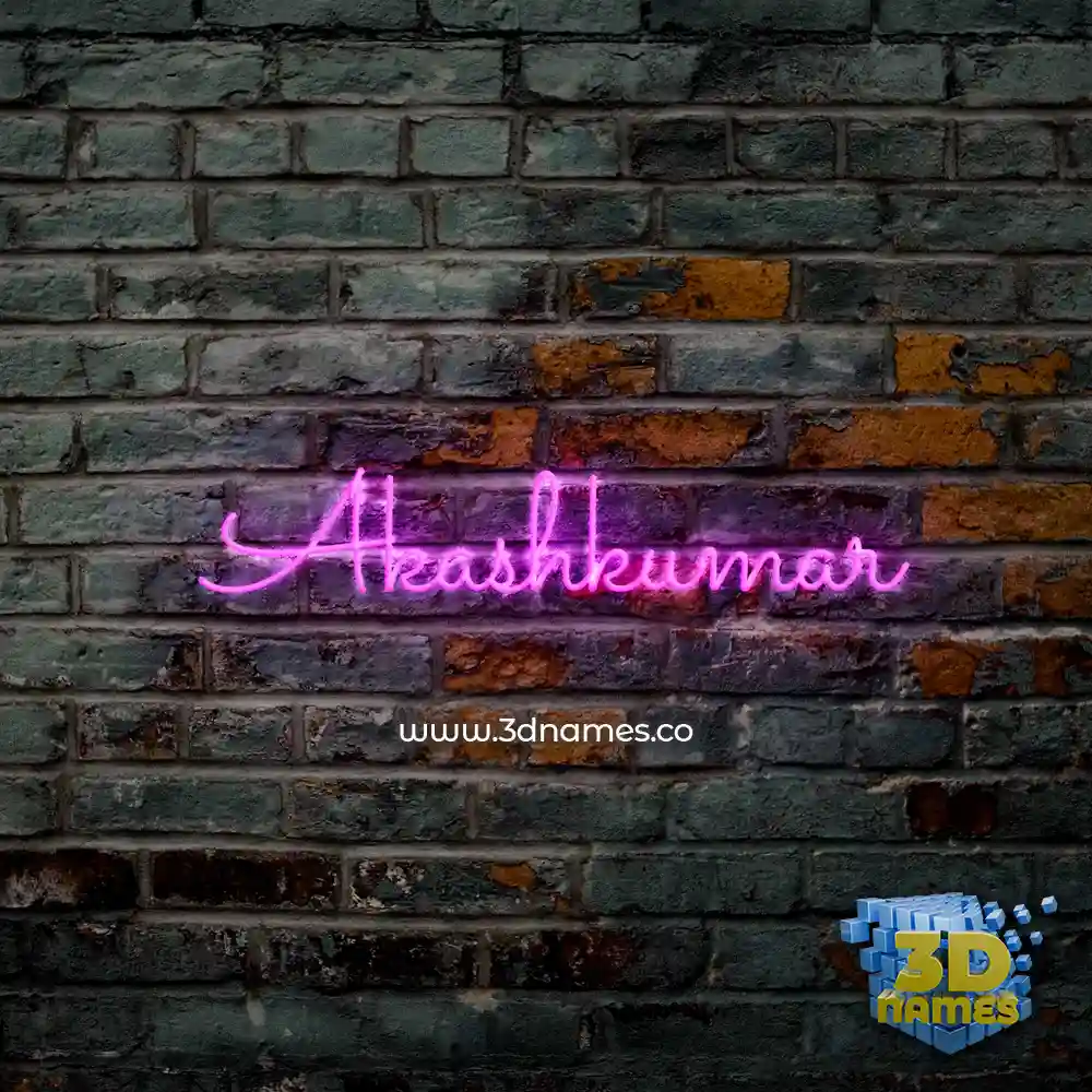 akashkumar in Pink Neon style - 3D name wallpaper