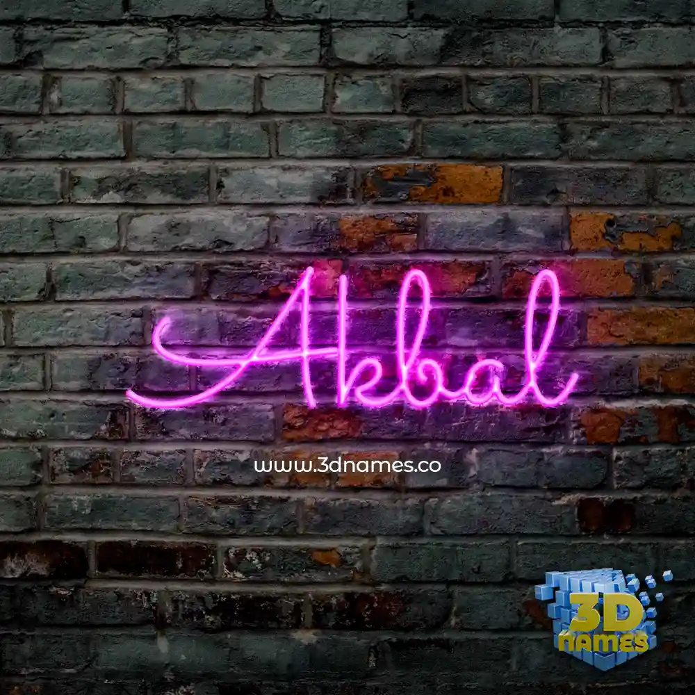 akbal in Pink Neon style - 3D name wallpaper