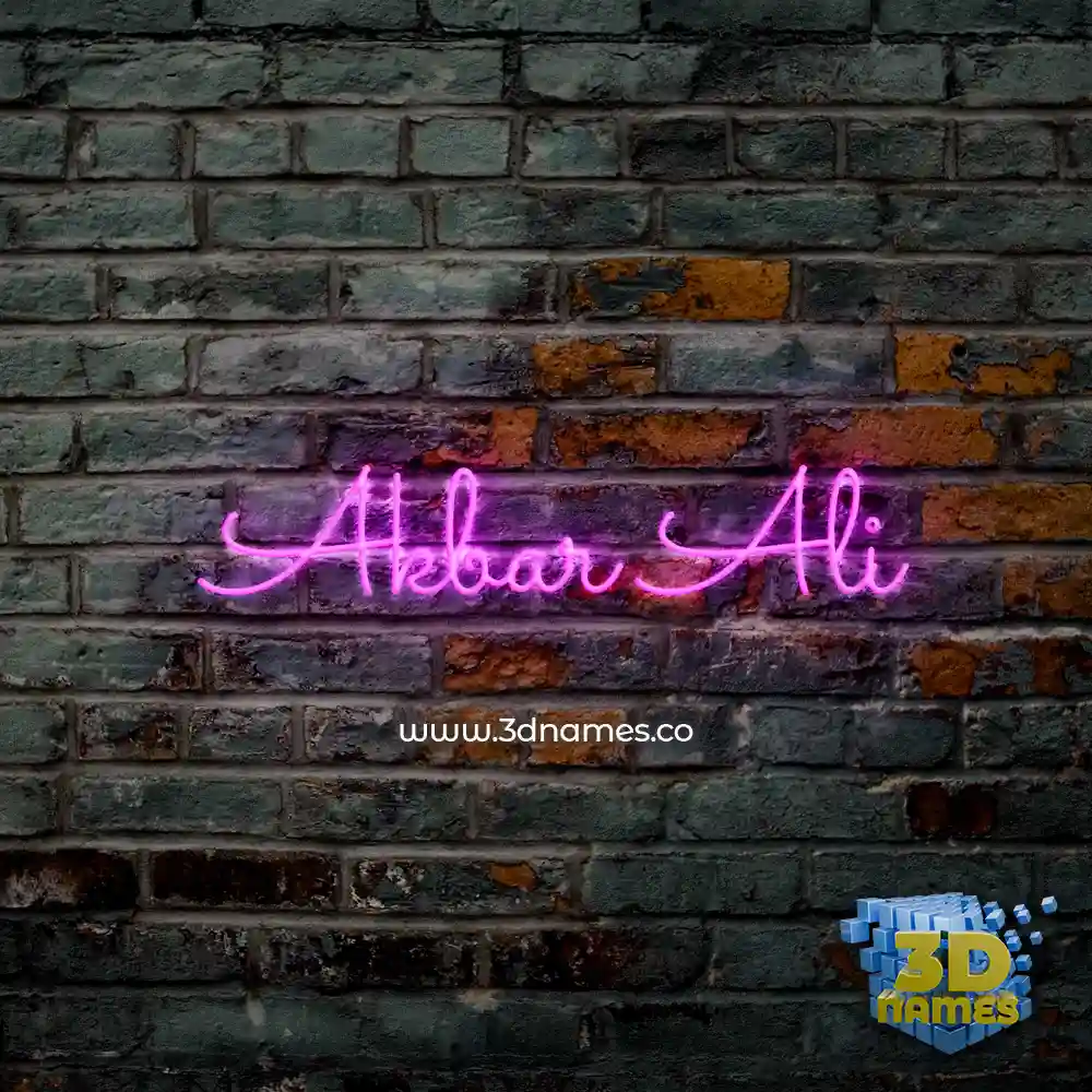 akbar ali in Pink Neon style - 3D name wallpaper
