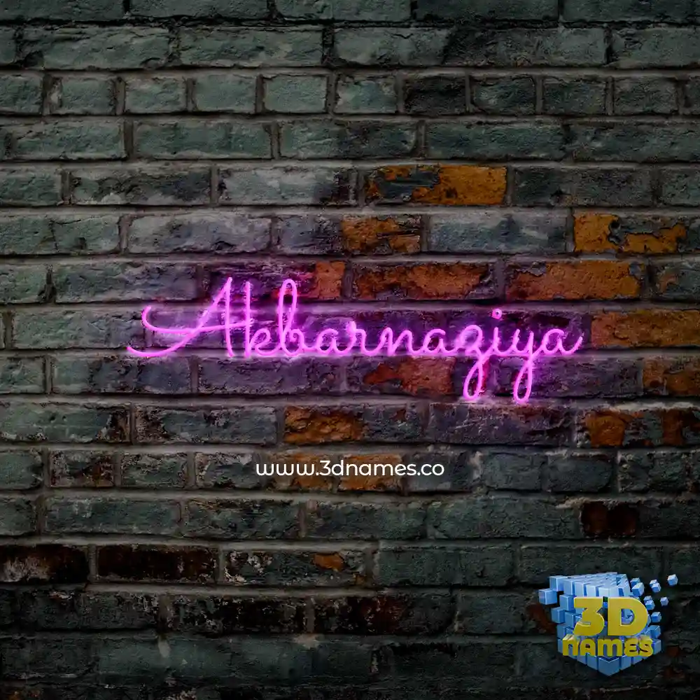akbarnaziya in Pink Neon style - 3D name wallpaper