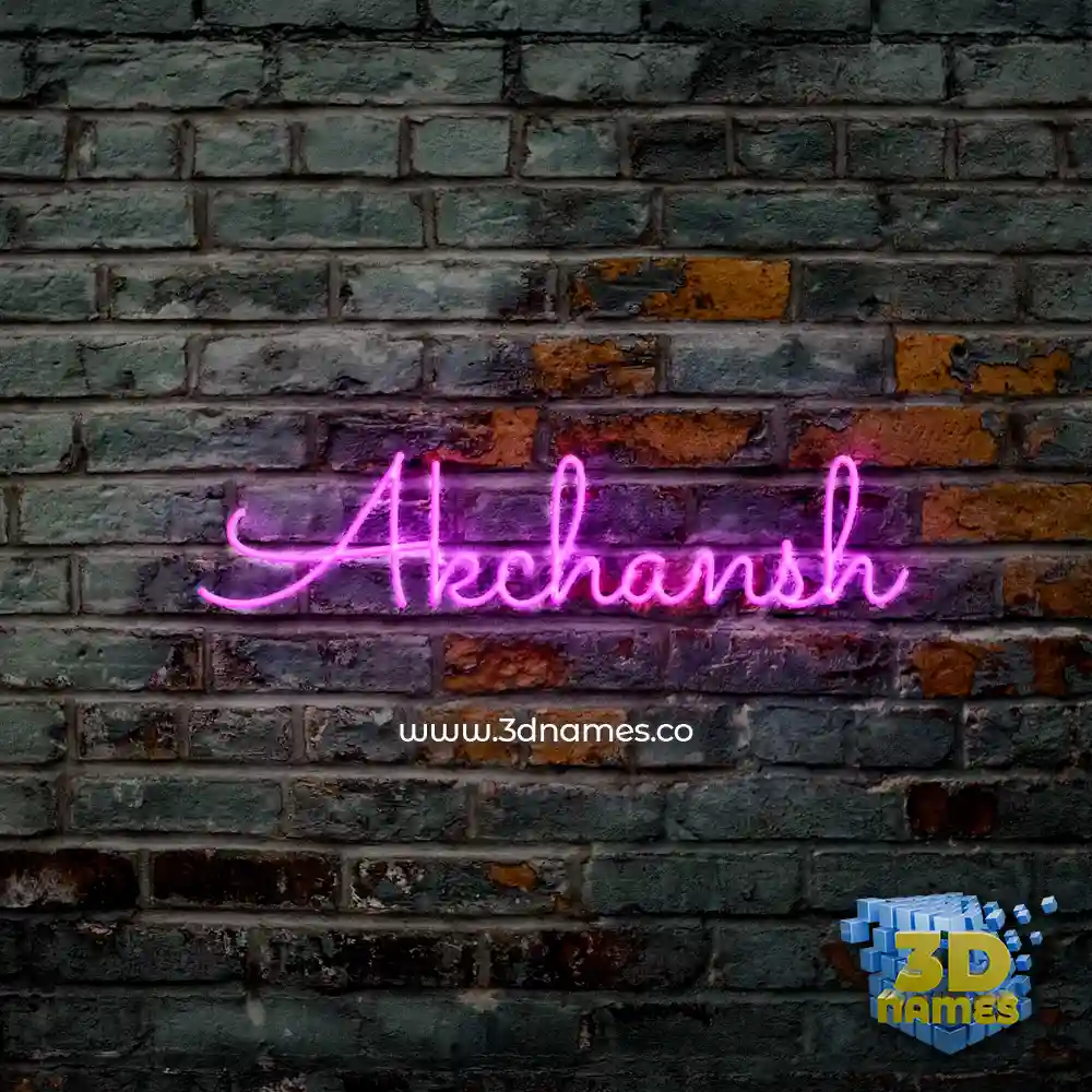 akchansh in Pink Neon style - 3D name wallpaper