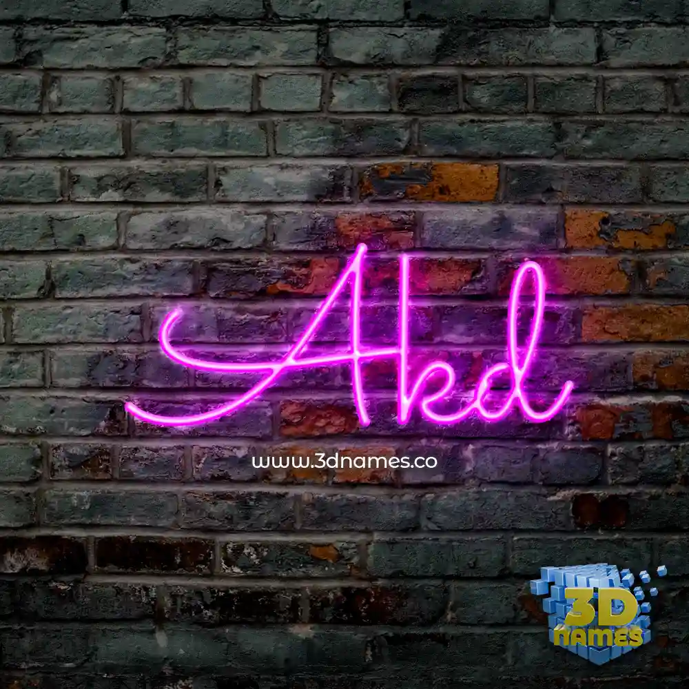 akd in Pink Neon style - 3D name wallpaper