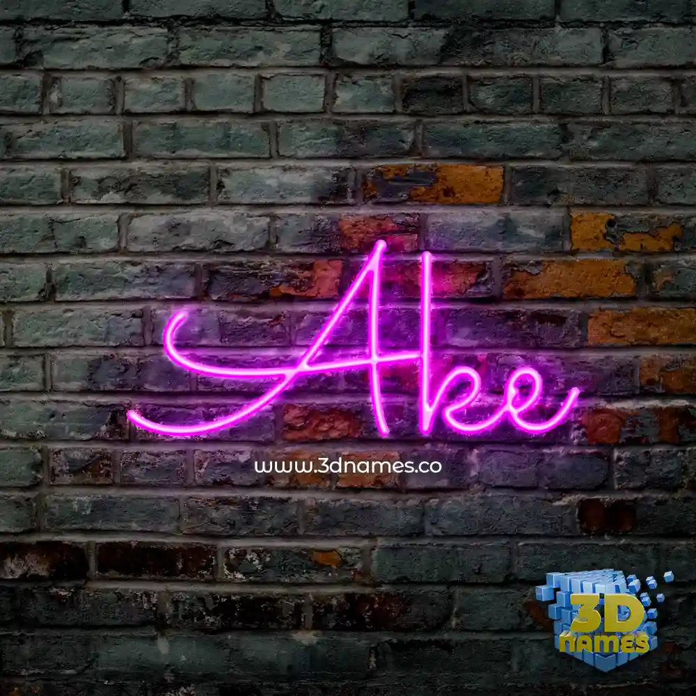 ake in Pink Neon style - 3D name wallpaper