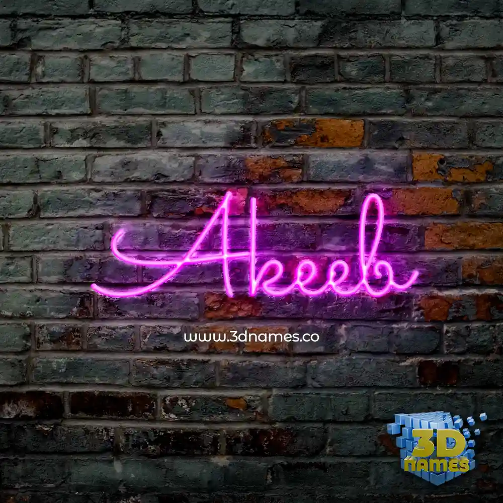 akeeb in Pink Neon style - 3D name wallpaper