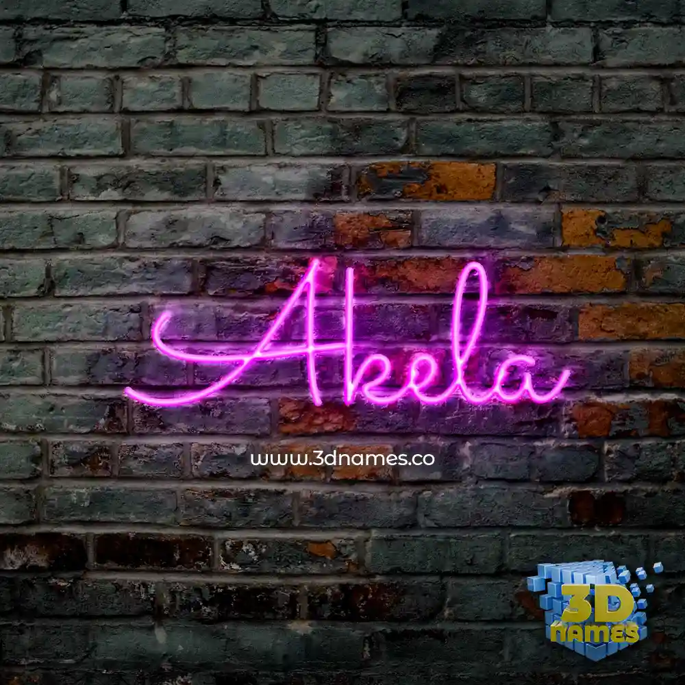 akela in Pink Neon style - 3D name wallpaper
