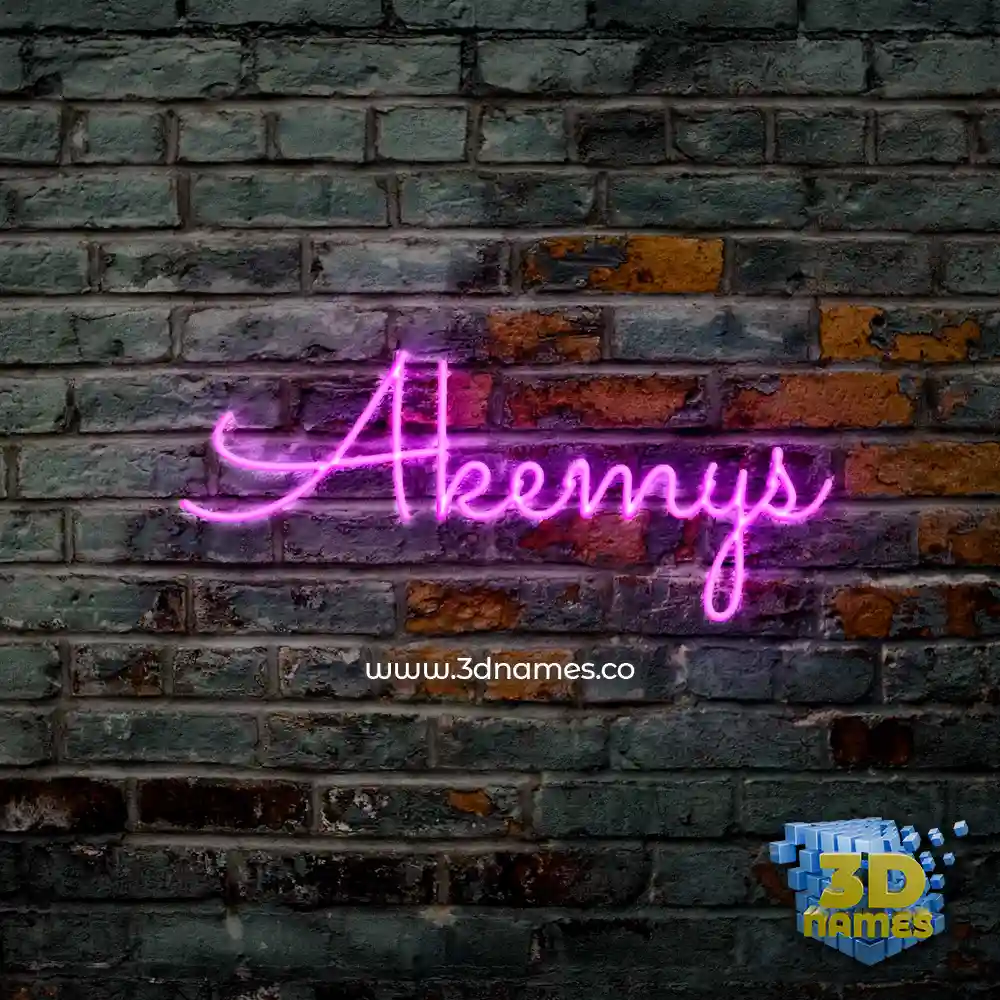 akemys in Pink Neon style - 3D name wallpaper